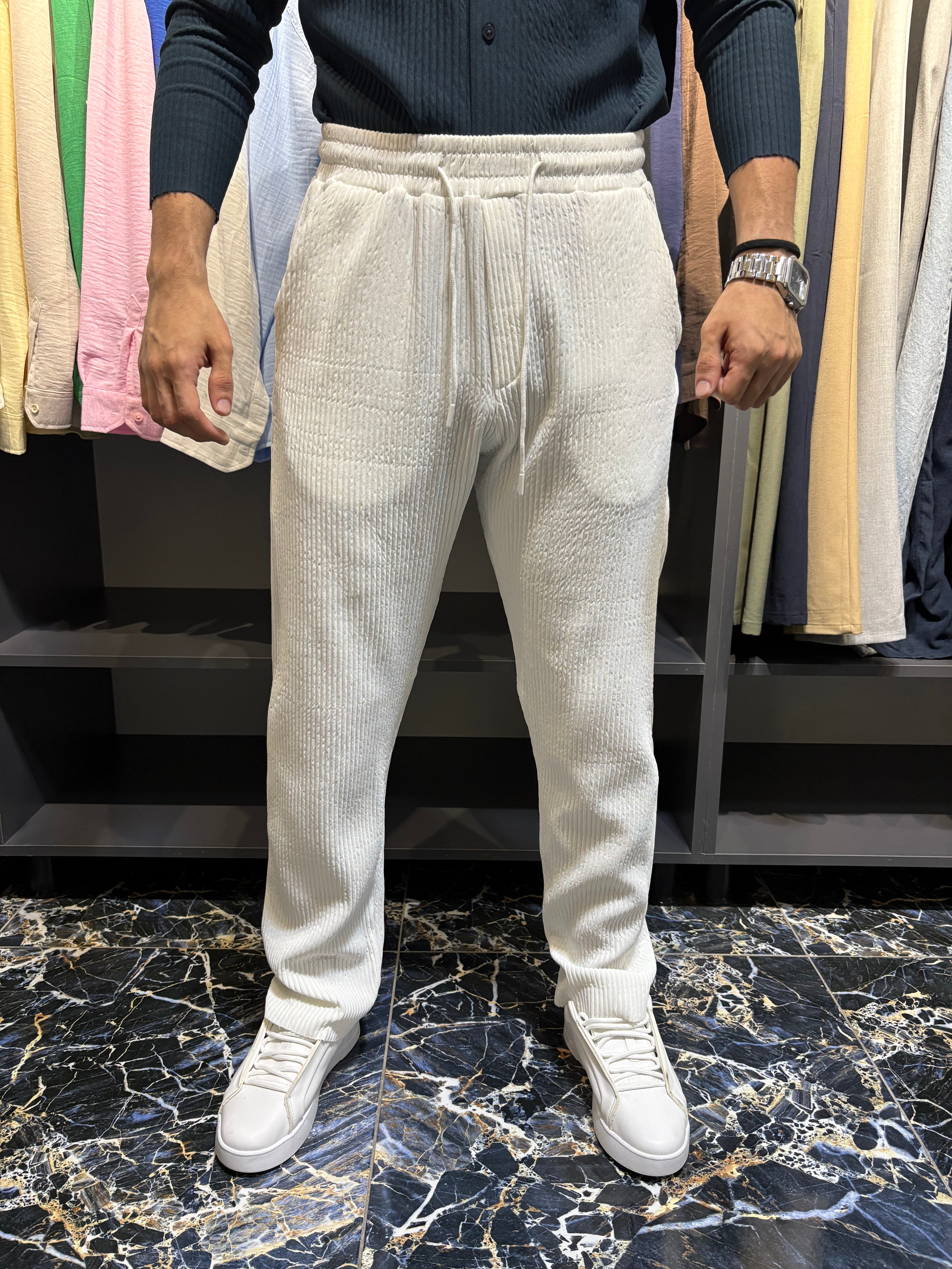 Marrakech Fitilli Baggy Pantolon Ekru