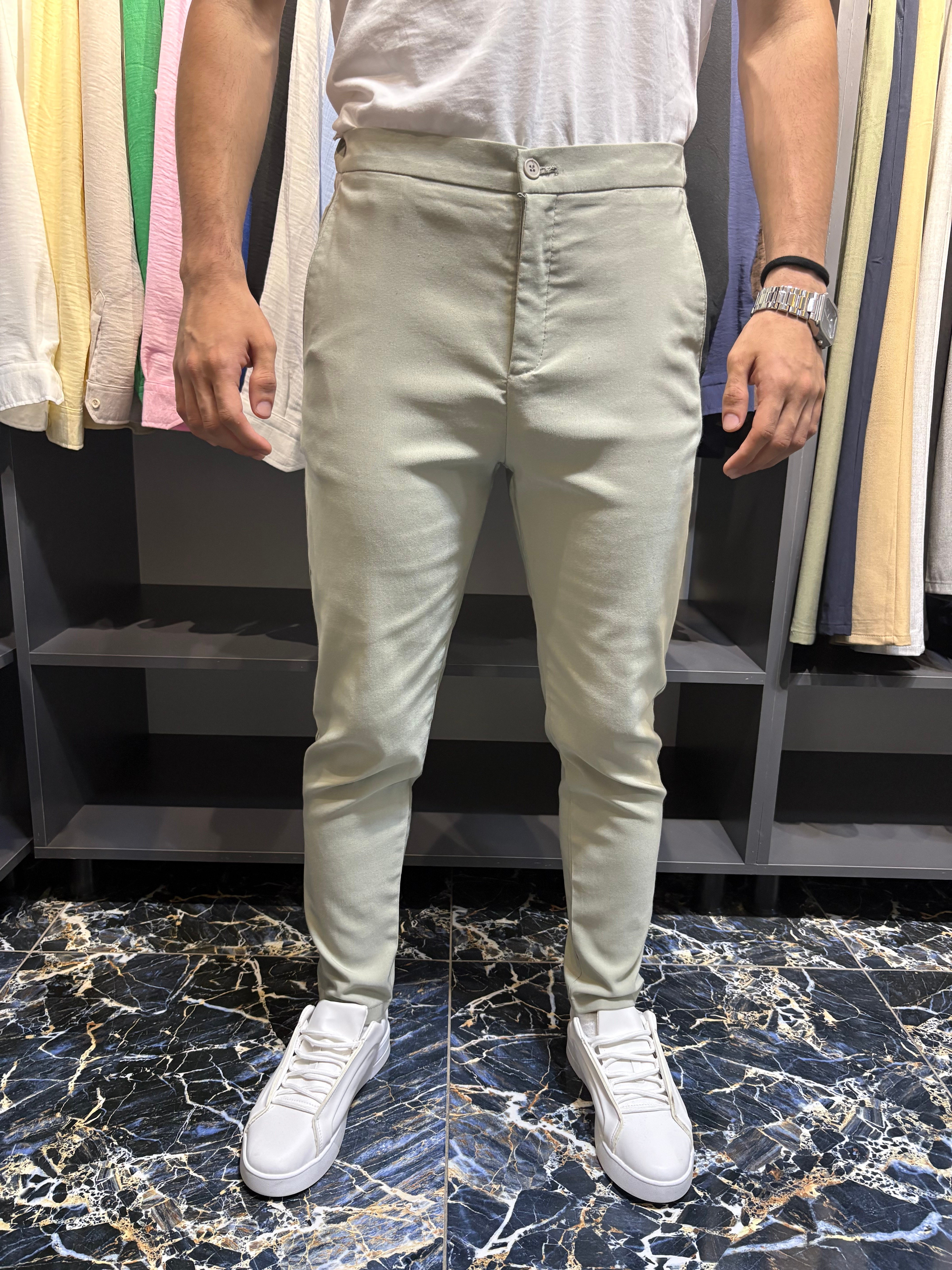 We11 Slim Kumaş Pantolon Çağla