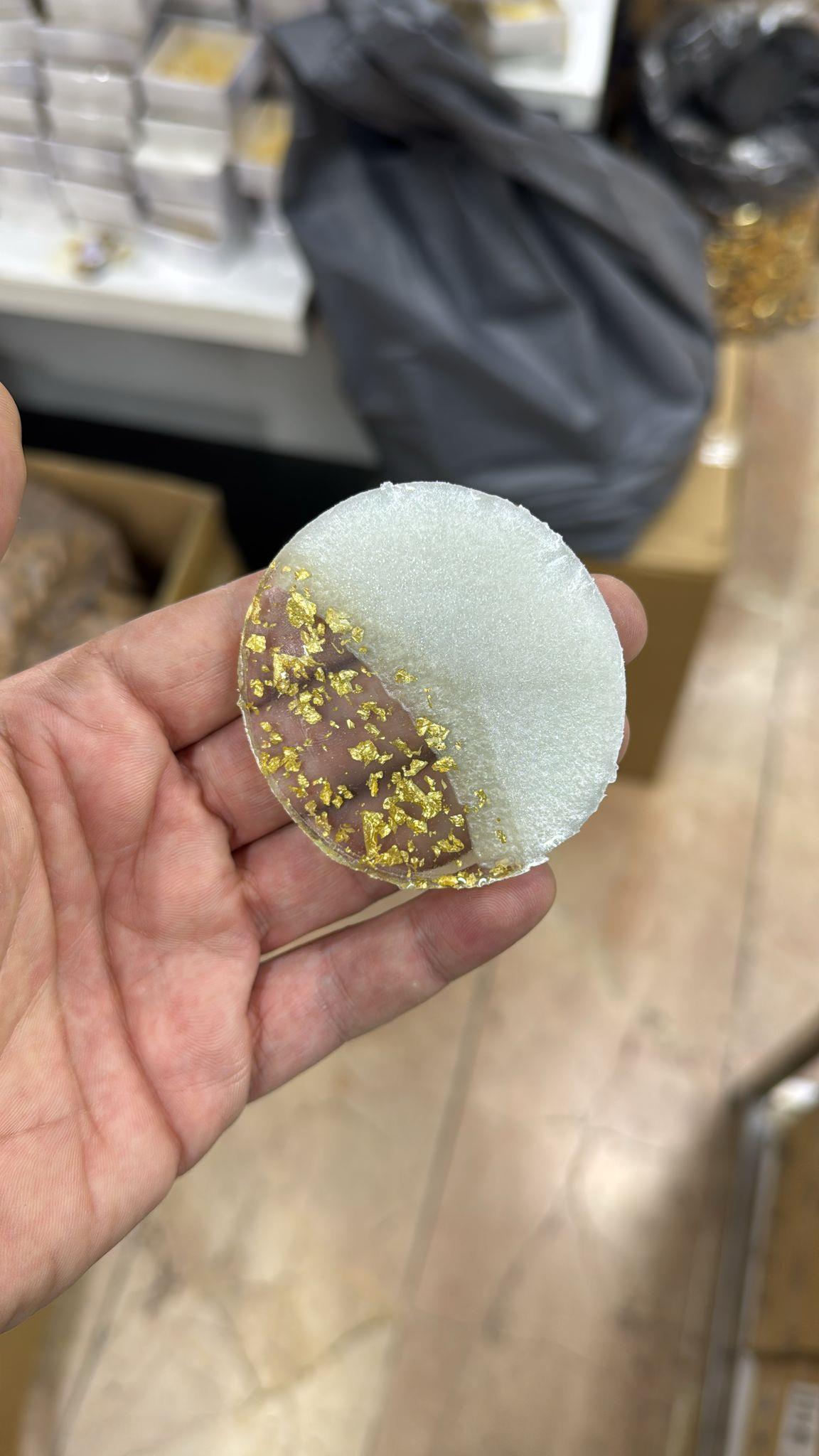 GOLD DETAYLI YUVARLAK EPOKSİ MAGNET 10 ADET