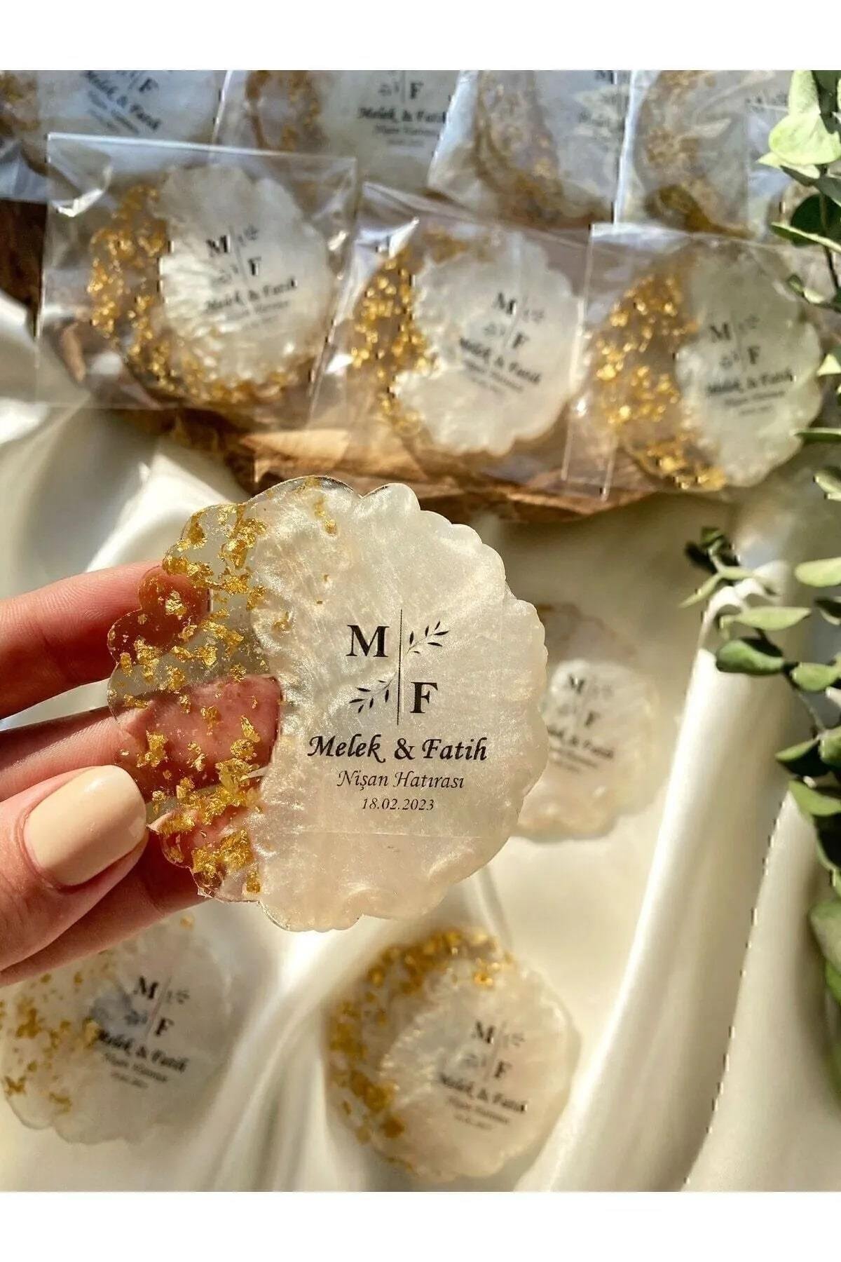 Epoksi Magnet 50 Adet Söz Nişan Nikah Düğün Kına Hediyelik Organizasyon