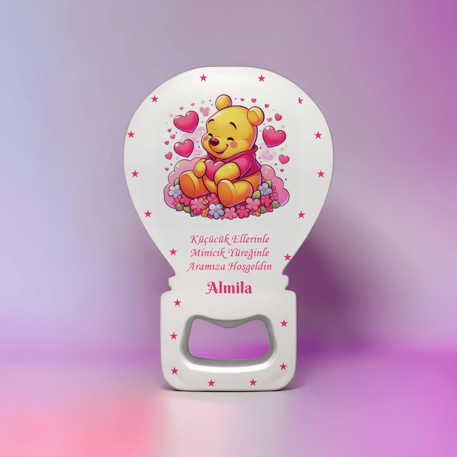 Kişiye Özel Yeni Doğan Açacak Balon Magnet Sarı Ayıcık Modeli 15 Adet