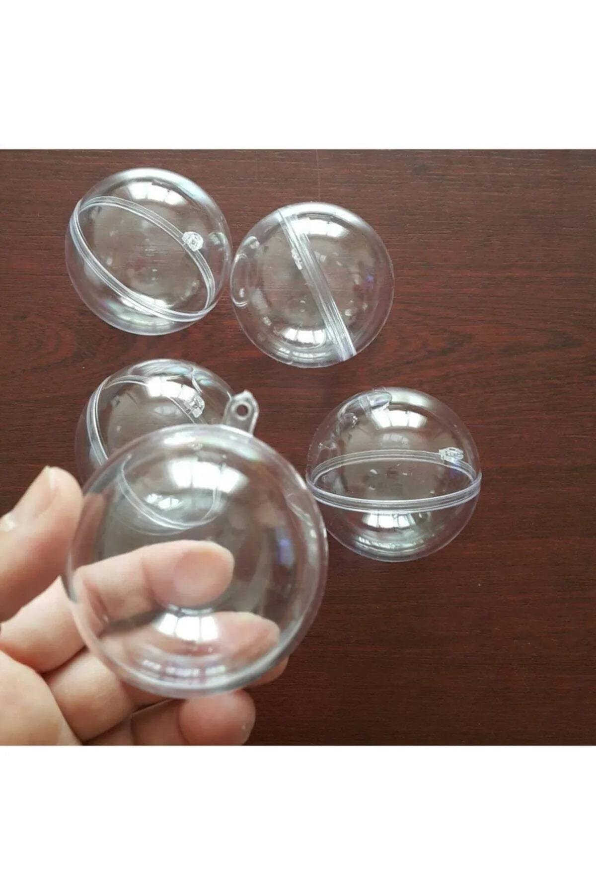 Açılır Kutu Şeffaf Mika Top Küre 6 CM 10 adet