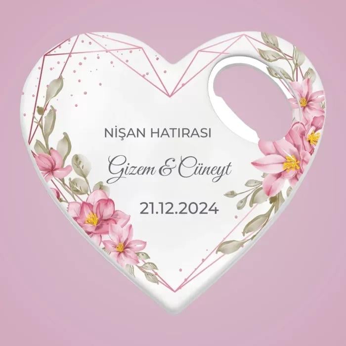 Kalp Açacak Magnet Pembe Kalp Tasarımlı 15 Adet