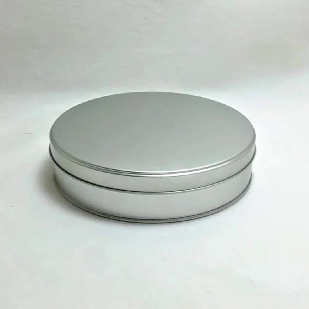 GÜMÜŞ TENEKE ÇİKOLATA KUTUSU YUVARLAK 21cm