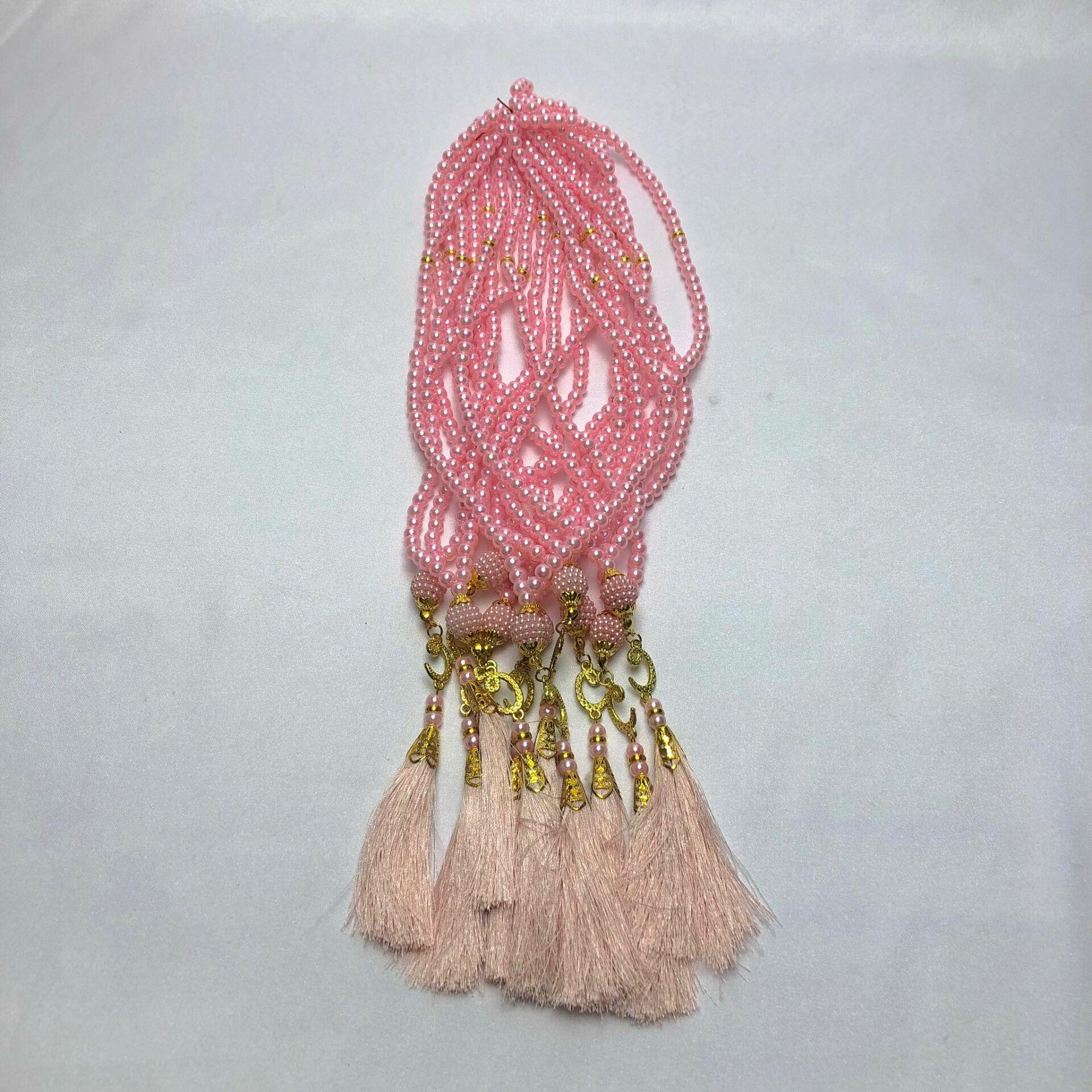 İNCİ TESBİH TOZ PEMBE 6mm 10 adet