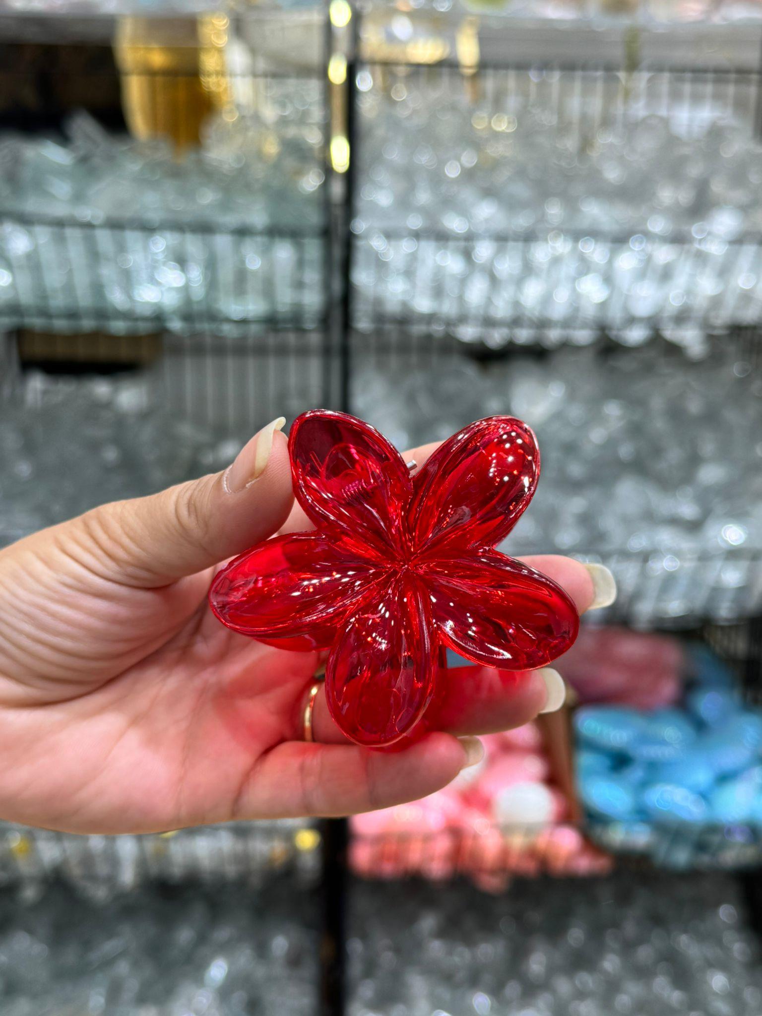 lotus kırmızı büyük boy 7cm toka 12 adet