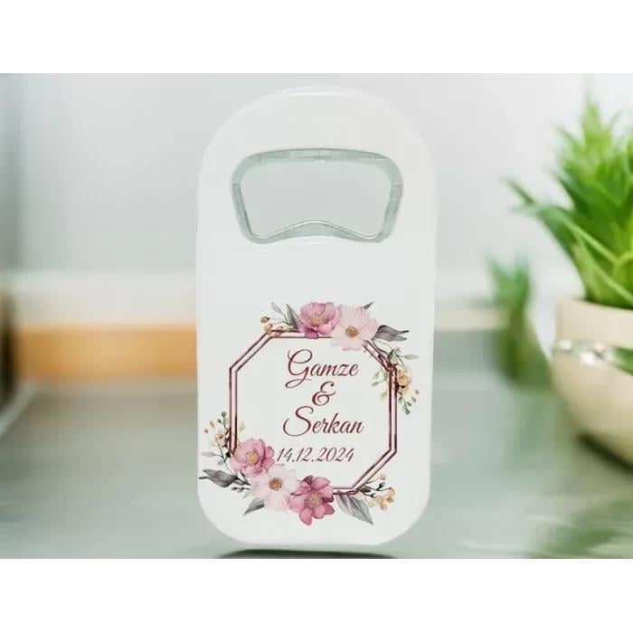 Sekizgen Desenli Çiçek Tasarımlı Açacak Magnet 15 Adet