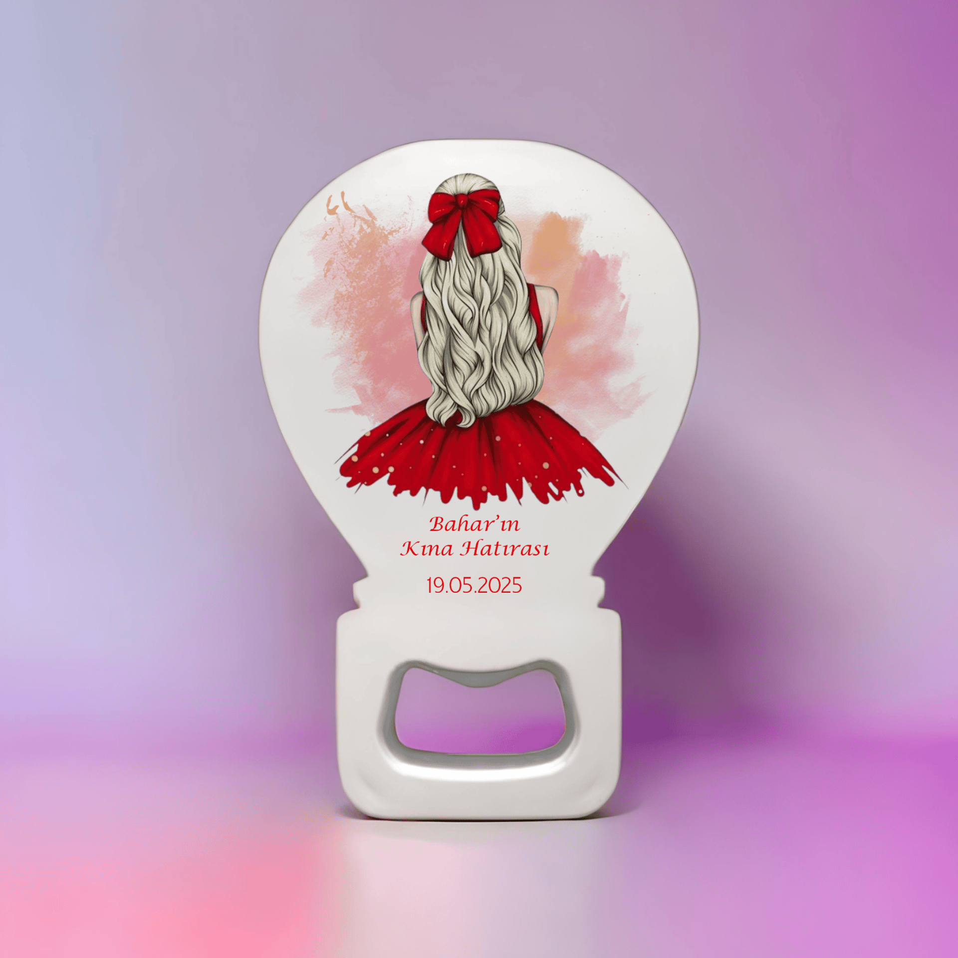 Kişiye Özel Kına Açacak Balon Magnet Kırmızı Gelinlik Modeli 2 15 Adet