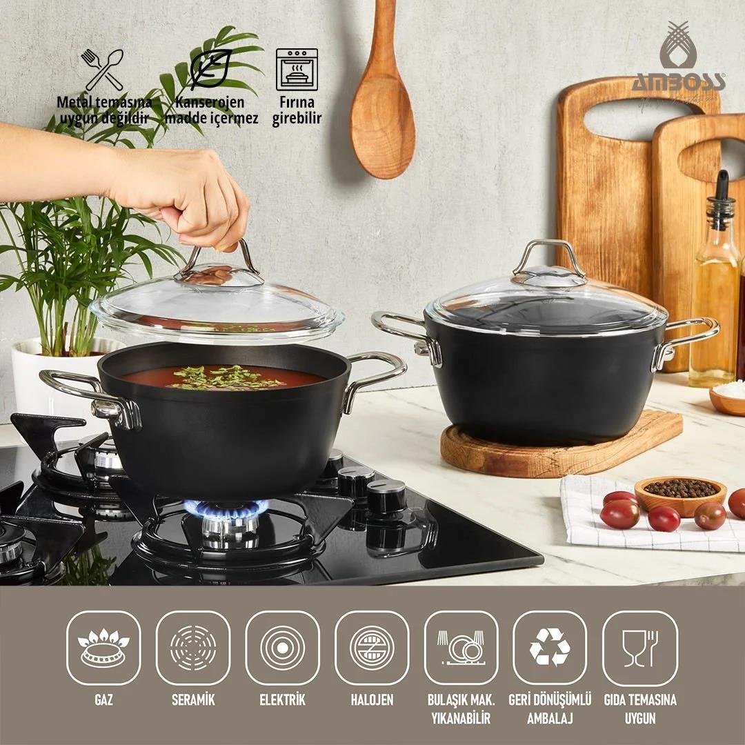 Tencere ve Tencere SetiAmboss Dark Granit Tencere 20 cm