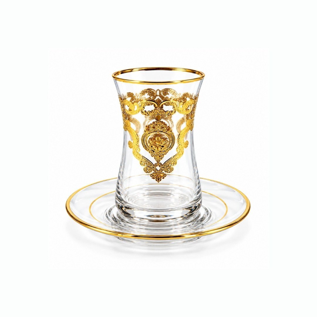Çay BardaklarıAura 6 Lı Çay Seti Gold