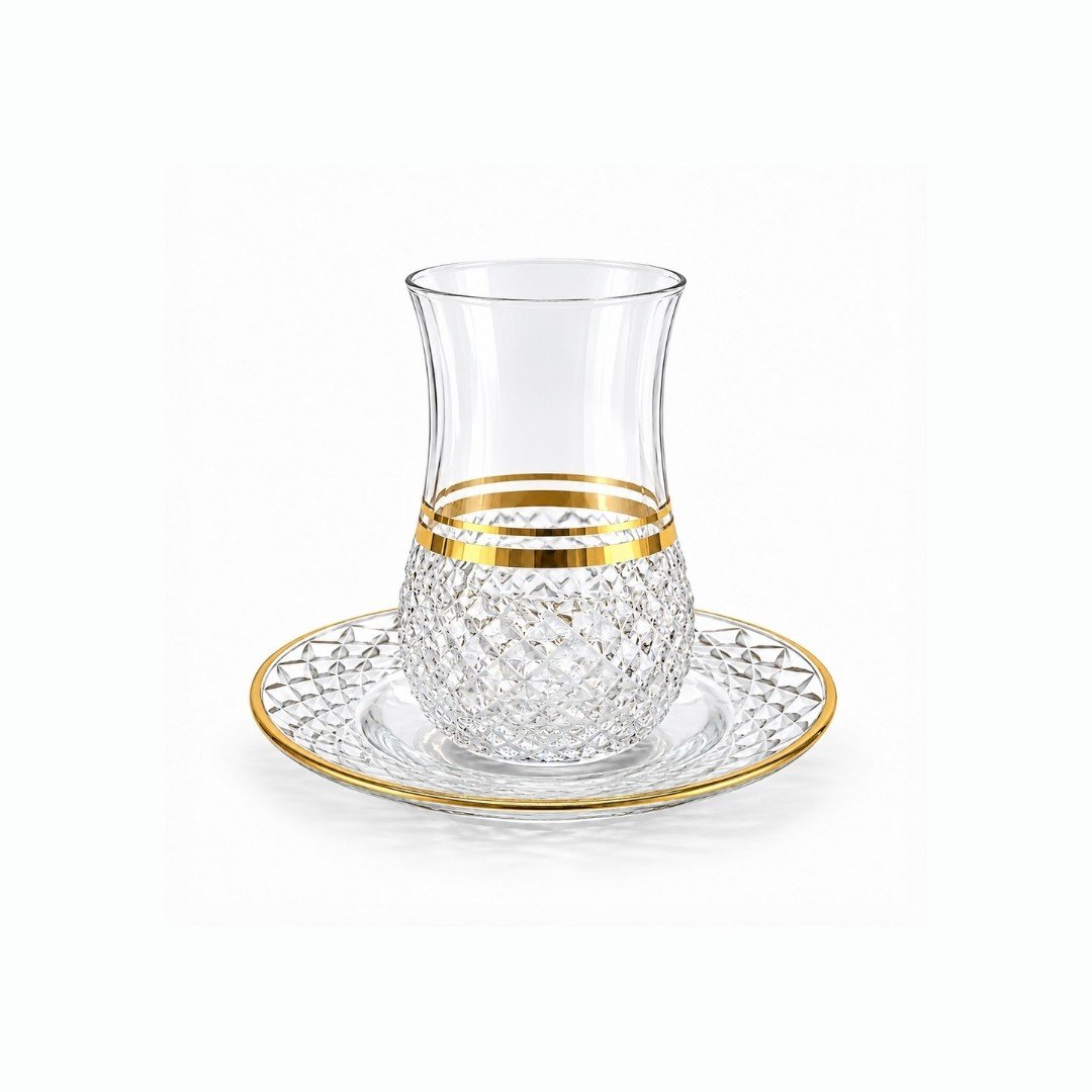 Çay BardaklarıBohem 6 Lı Çay Seti Gold