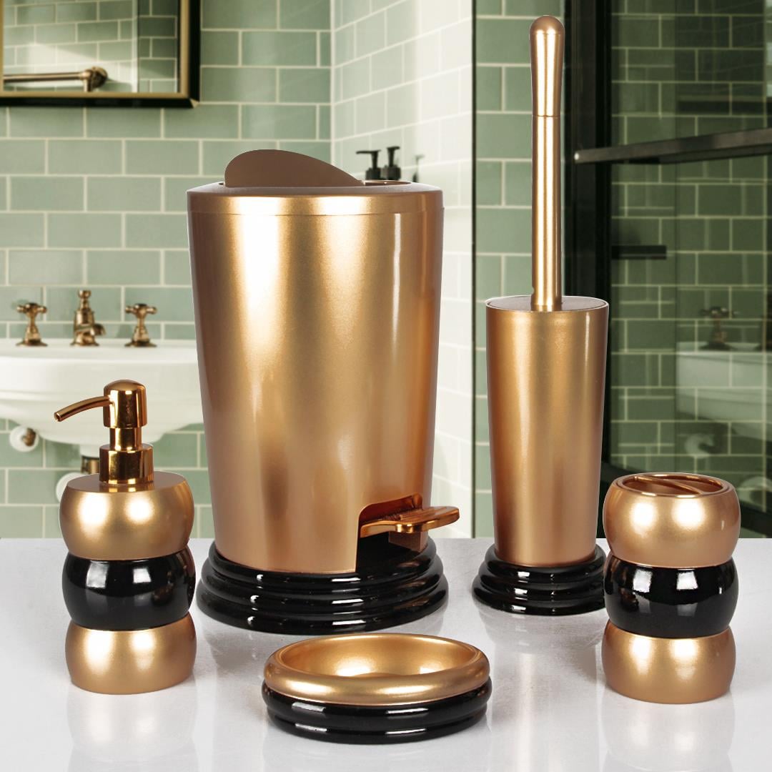 Banyo SetiEnzo 5 Prç. Banyo Aksesuar Seti - Gold Siyah