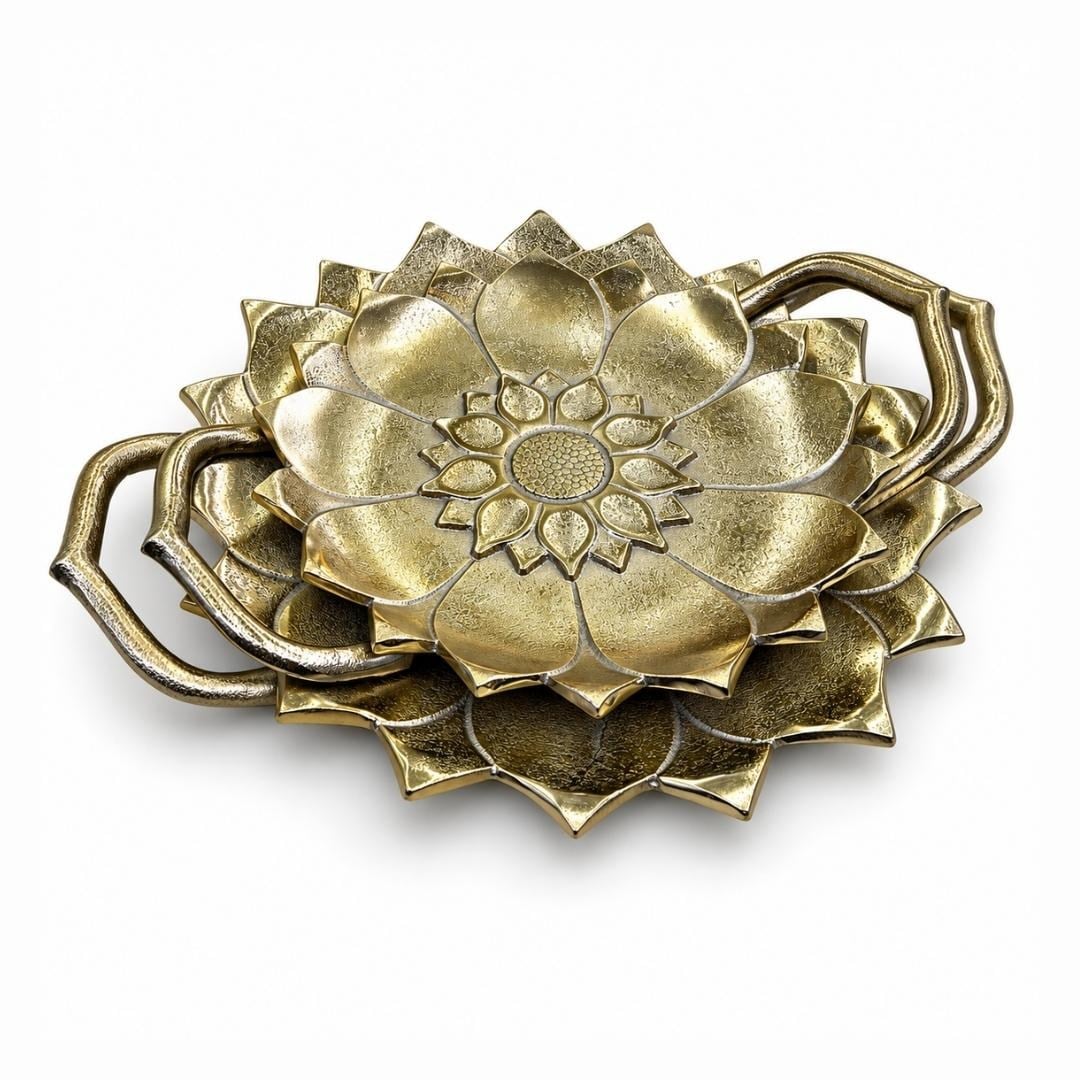 TepsiFiore 2 Li Tepsi Seti Gold