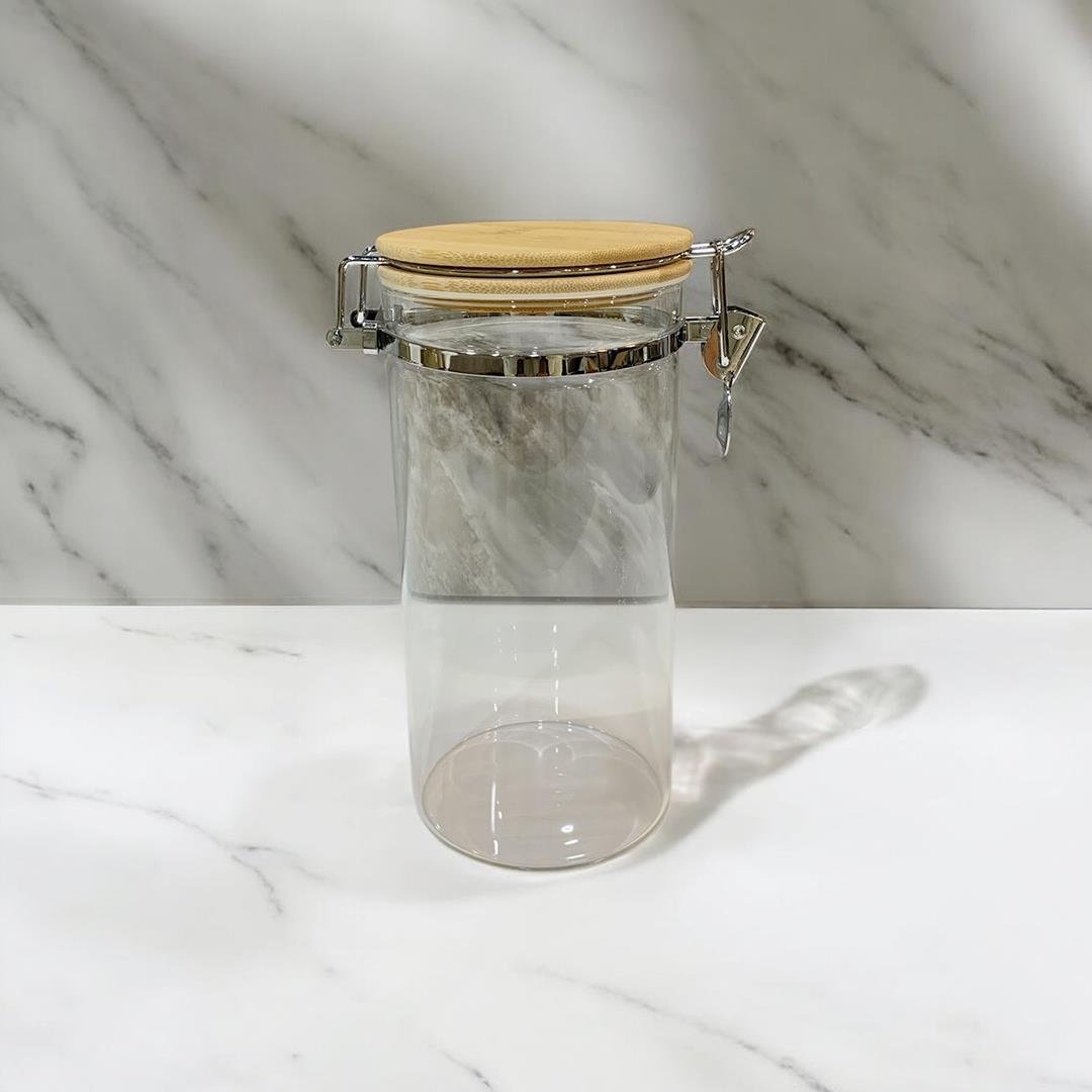 Saklama KabıHidden Bambu Kapaklı Cam Saklama Kabı - 1400 ml