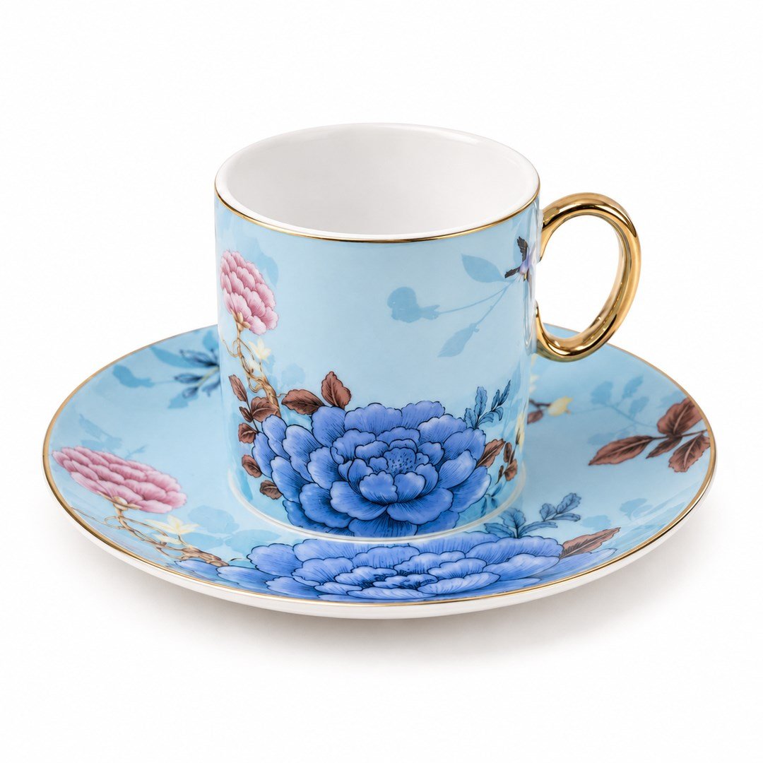 Fincan TakımlarıJoy Carmen Floral Blue 6 Lı Kahve Fincan Takımı