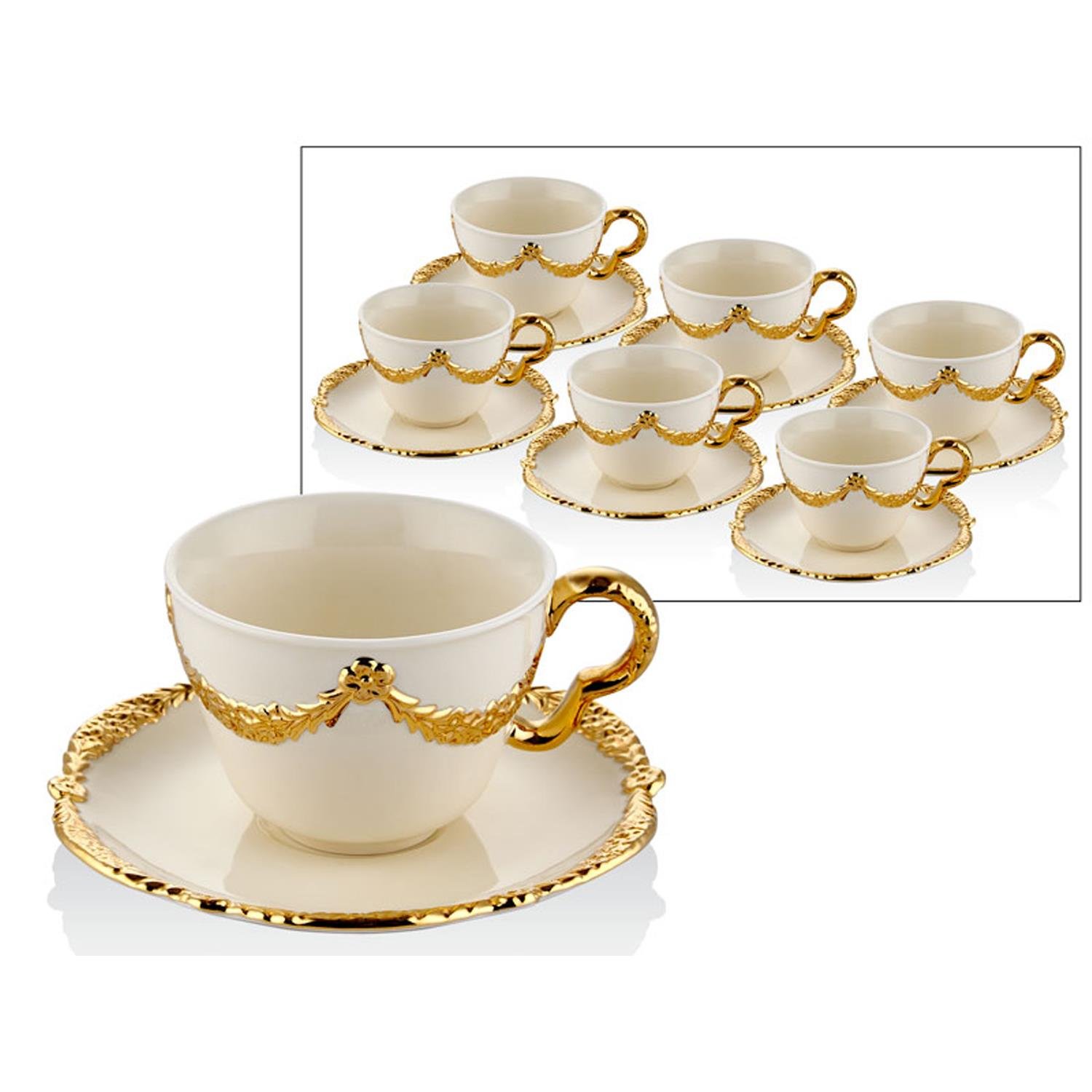 Kahve FincanıJoy Carmen Goldy 6 Lı Kahve Fincan Takımı Gold