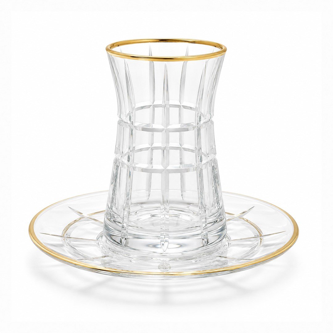 Çay BardaklarıKafes 6 Lı Çay Seti Gold