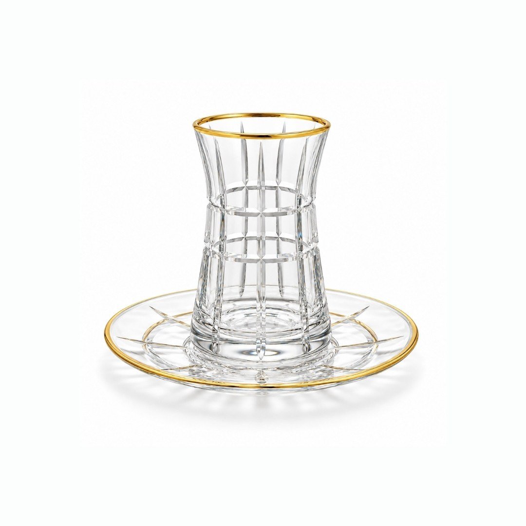 Çay BardaklarıKafes 6 Lı Çay Seti Gold