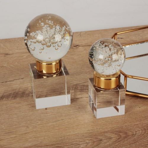 Kristal 2 Li Dekoratif Küre - Gold
