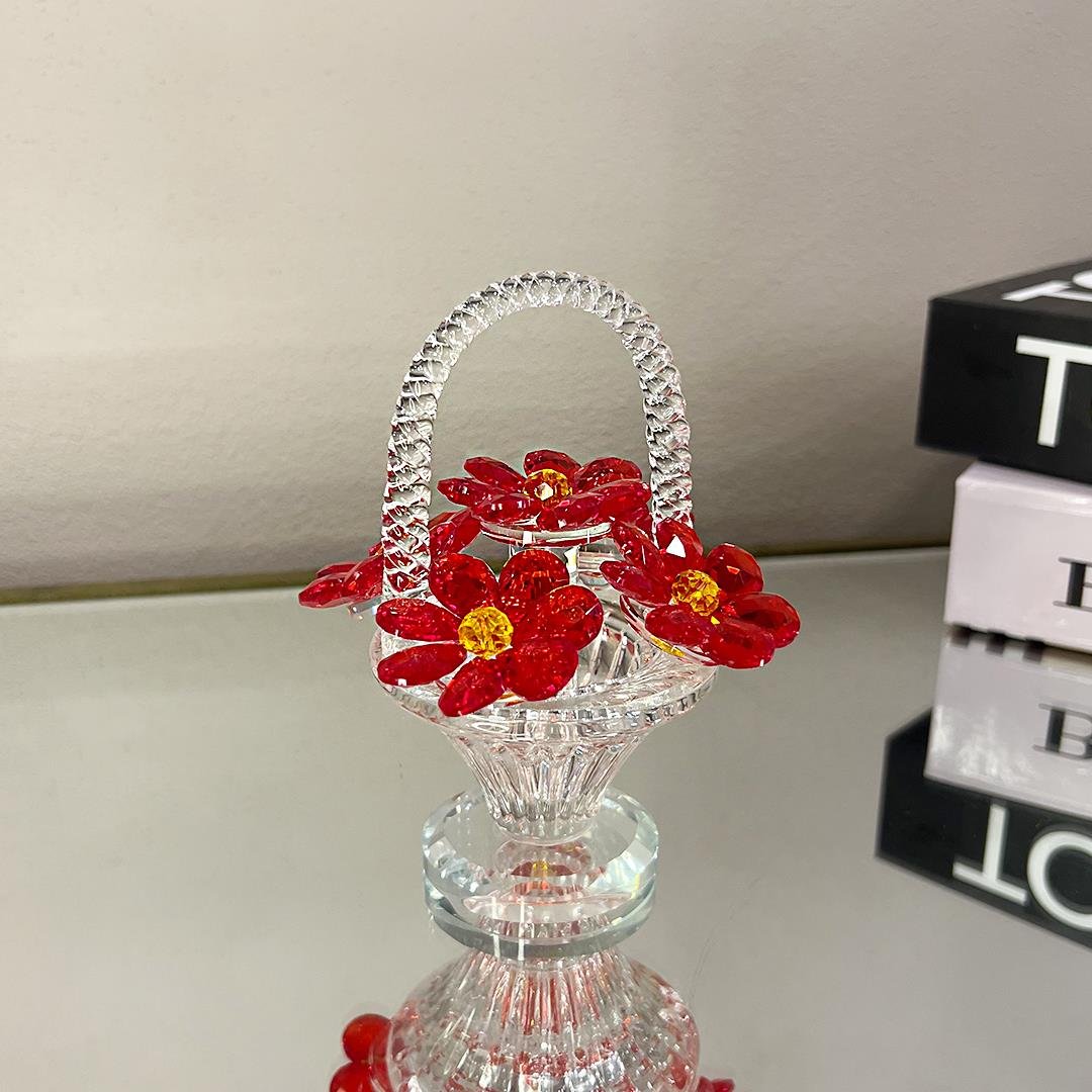 AccessoryKristal Cam Çiçek Aksesuar - Kırmızı
