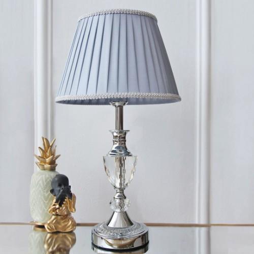 Lampshade Ayaklı Taşlı Abajur - Gümüş