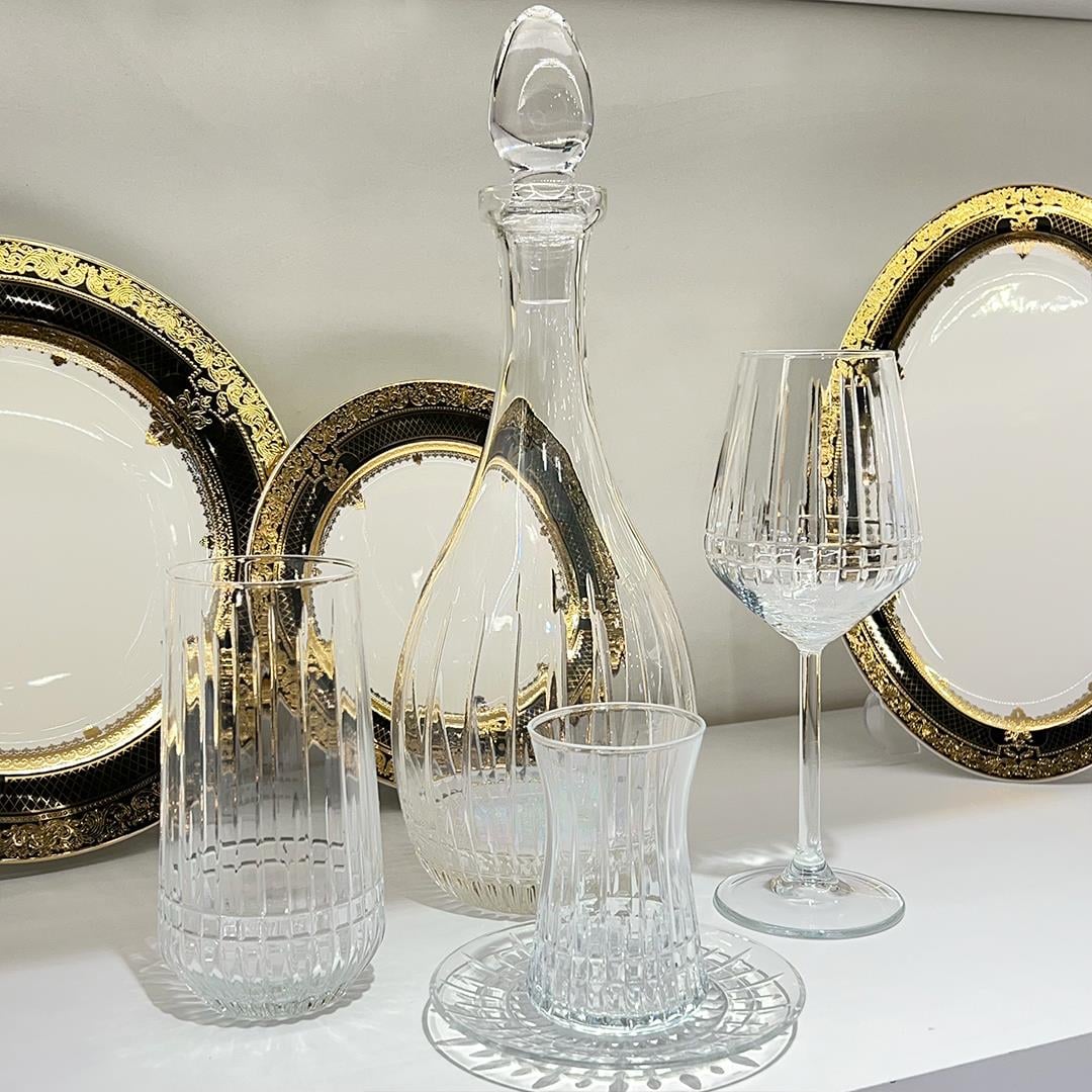 Glassware SetLisbon Crystal 49 Piece Glass Set - Plain