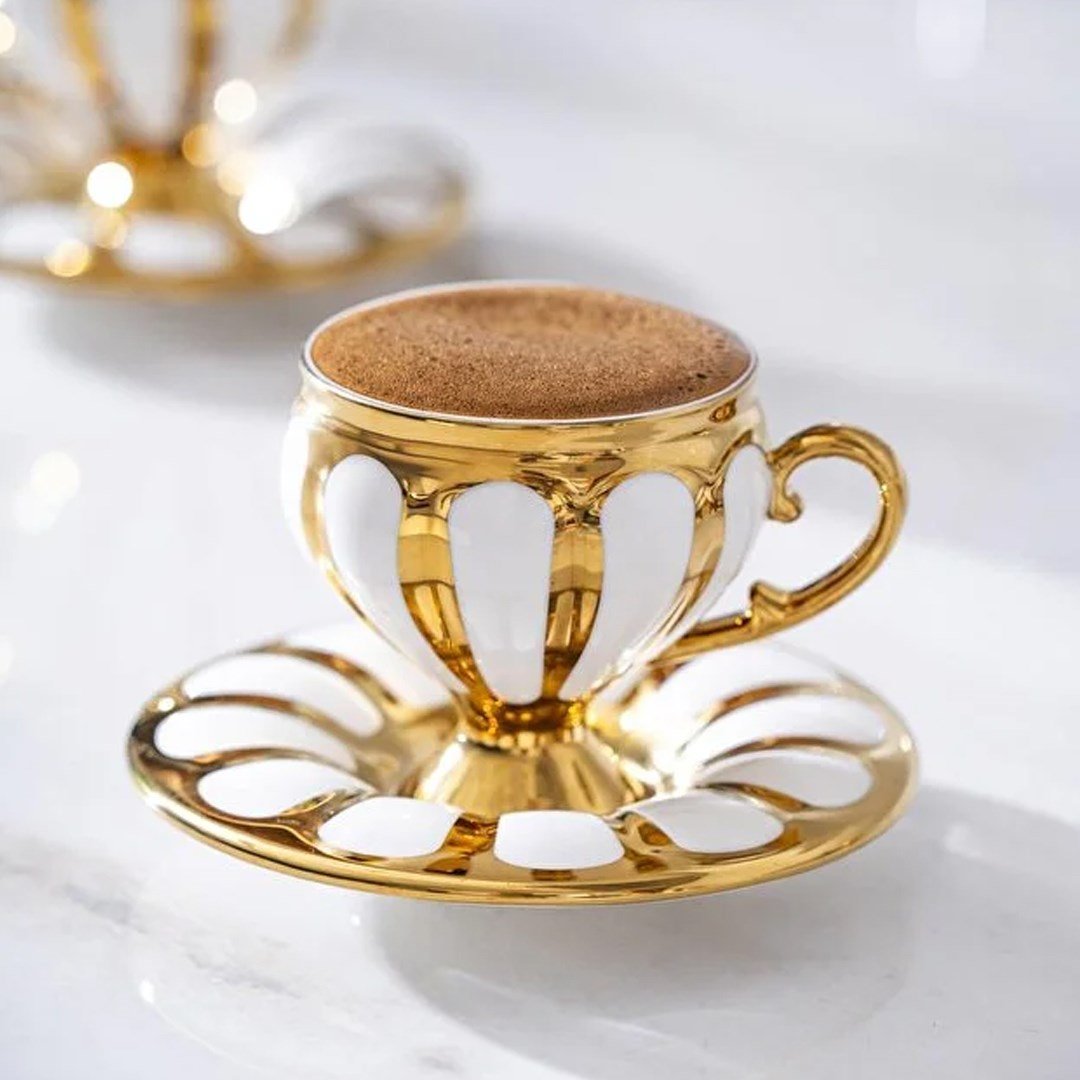 Fincan TakımlarıLuna 6 Lı Kahve Fincan Takımı Gold