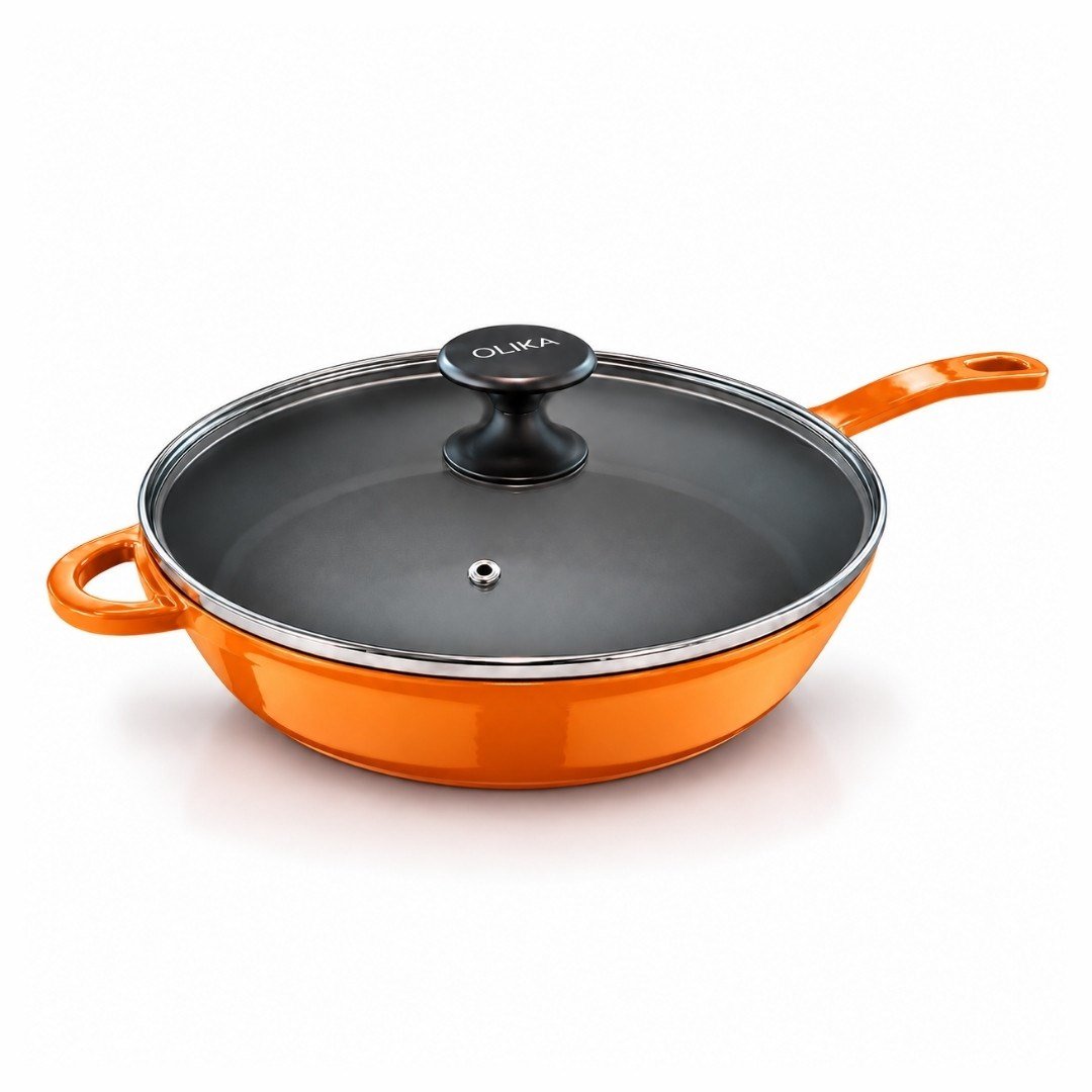 Tencere ve TavalarOlika Iron Kapaklı Tava 28 cm - Turuncu