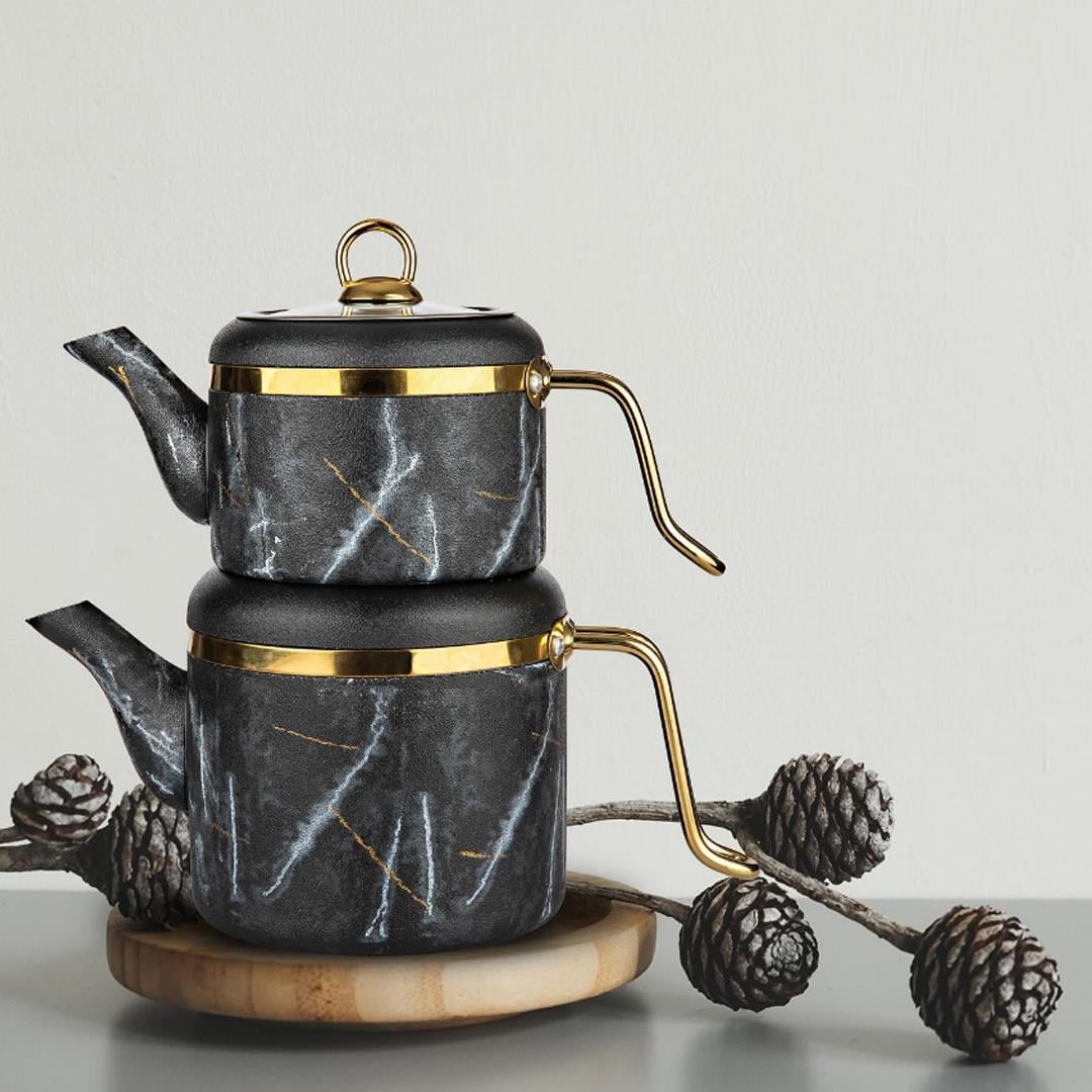Tea KettleOolong Granite Teapot Set - Black