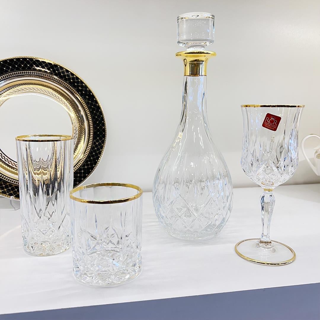 Glassware SetOpera RCR Crystal Glass 37 Piece Glass Set - Gold