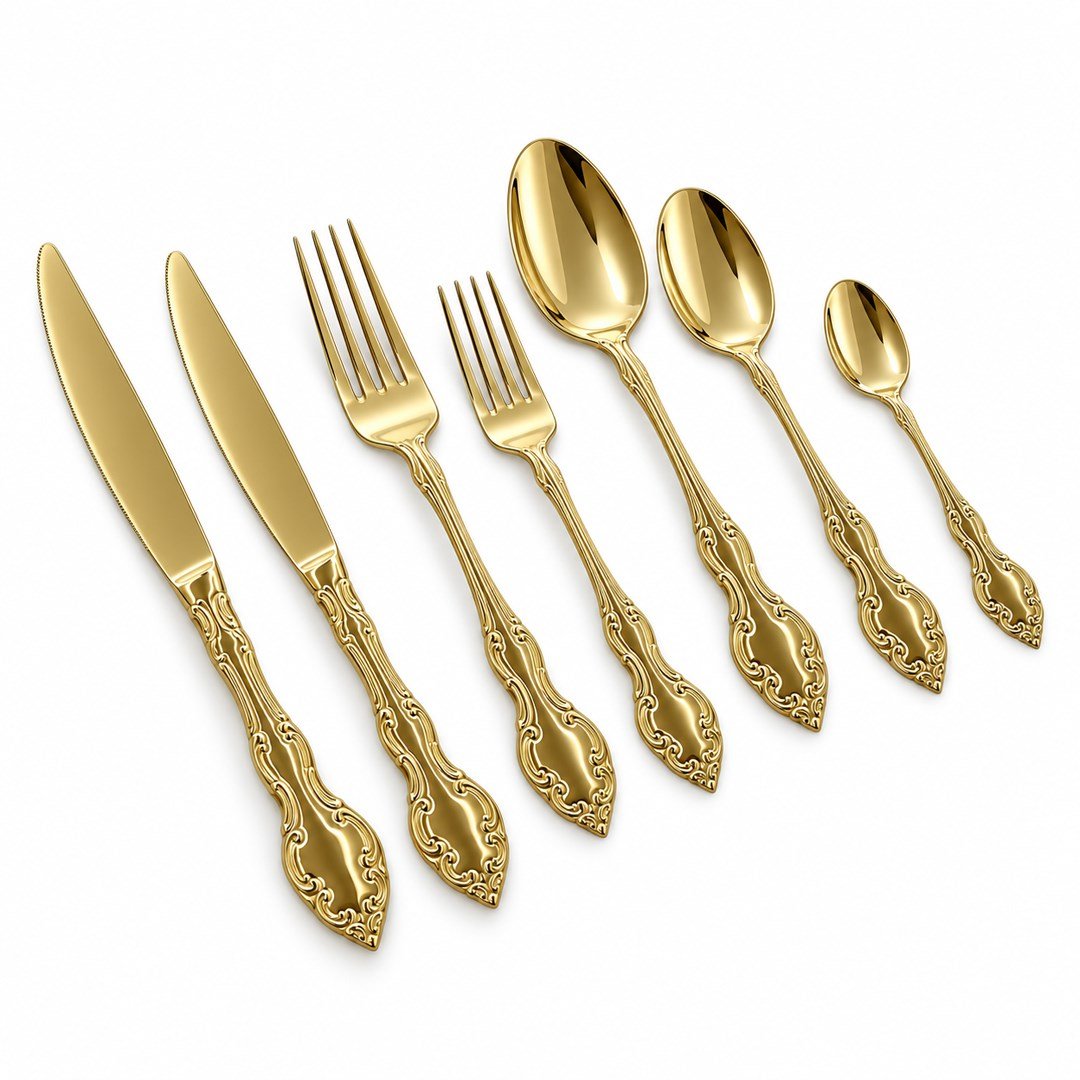 Çatal Kaşık Bıçak TakımlarıQueen's of England 89 Parça Çatal Kaşık Bıçak Takımı - Parlak Gold