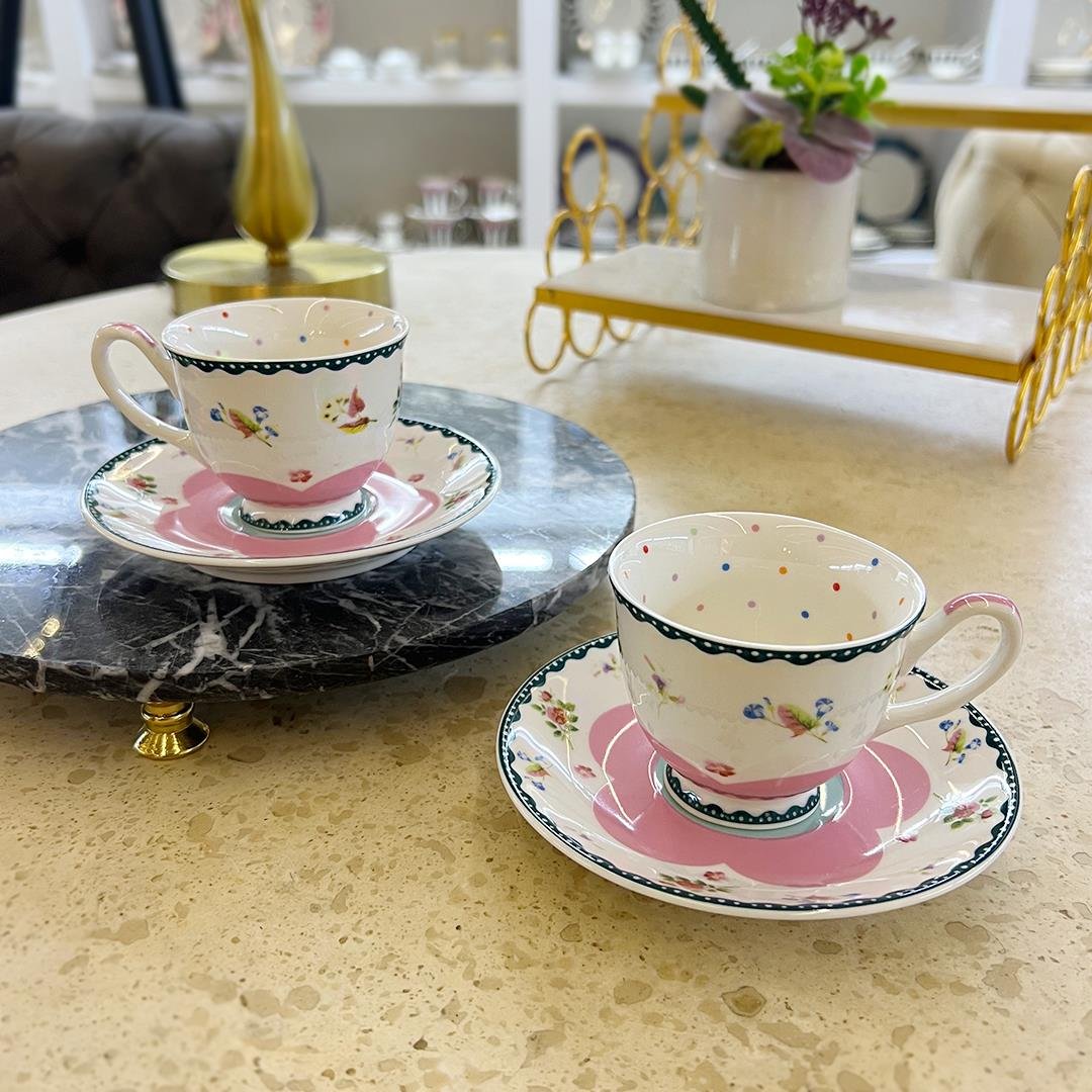 Coffee CupRoyking 2 Li Kahve Fincanı Pembe