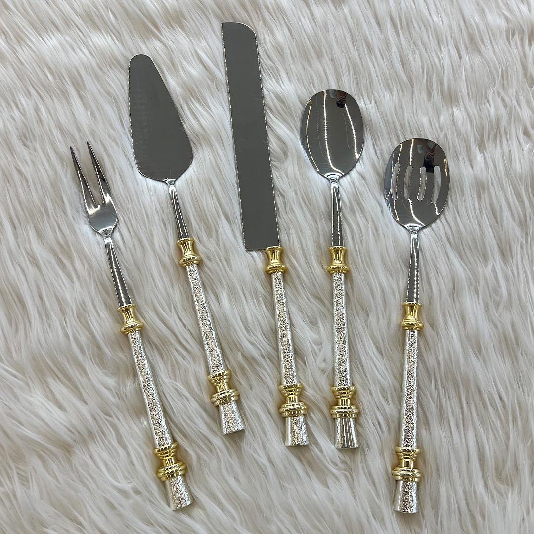 Tableware Serving SetRoyking Leydi 5 Parça Servis Seti - Gümüş