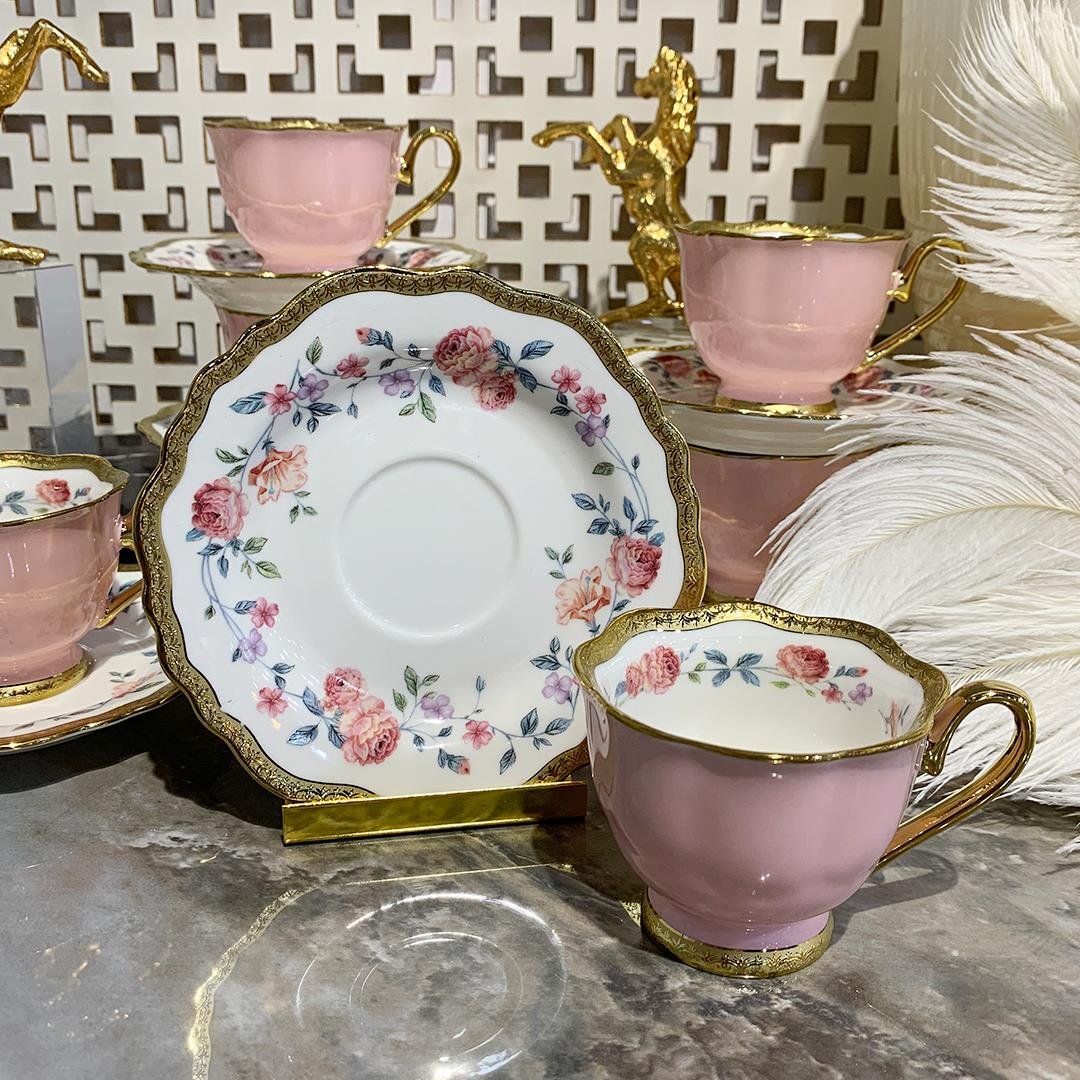 Coffee CupRoyking Nicole Set of 6 Coffee Cups - Pink