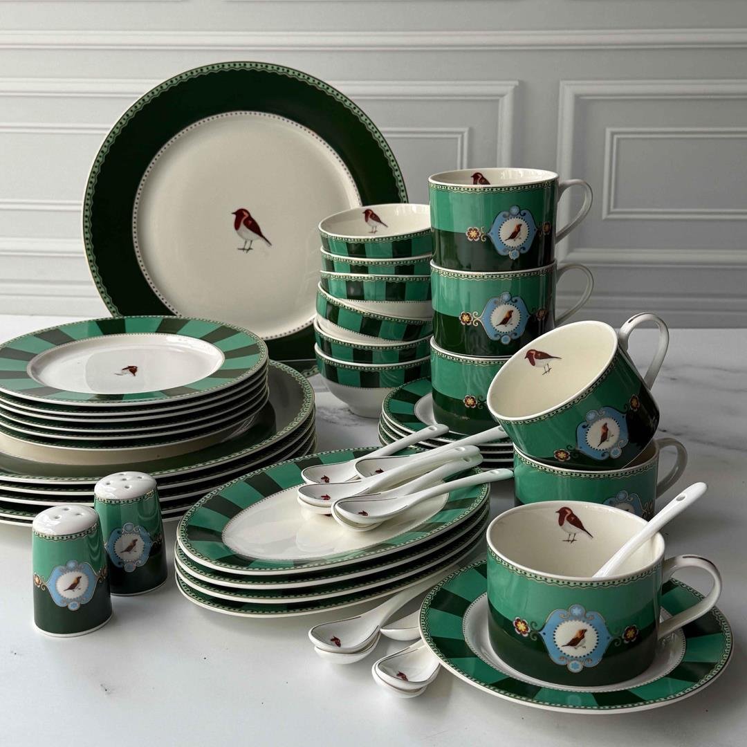 Breakfast SetRoyking Qush Green 48 Parça Kahvaltı Takımı