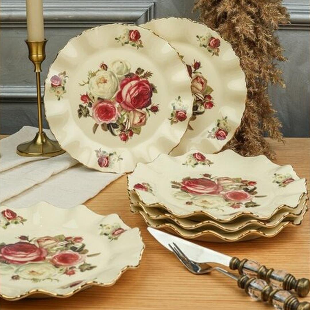 TabakRoyking Rose 6 Lı Pasta Tabağı
