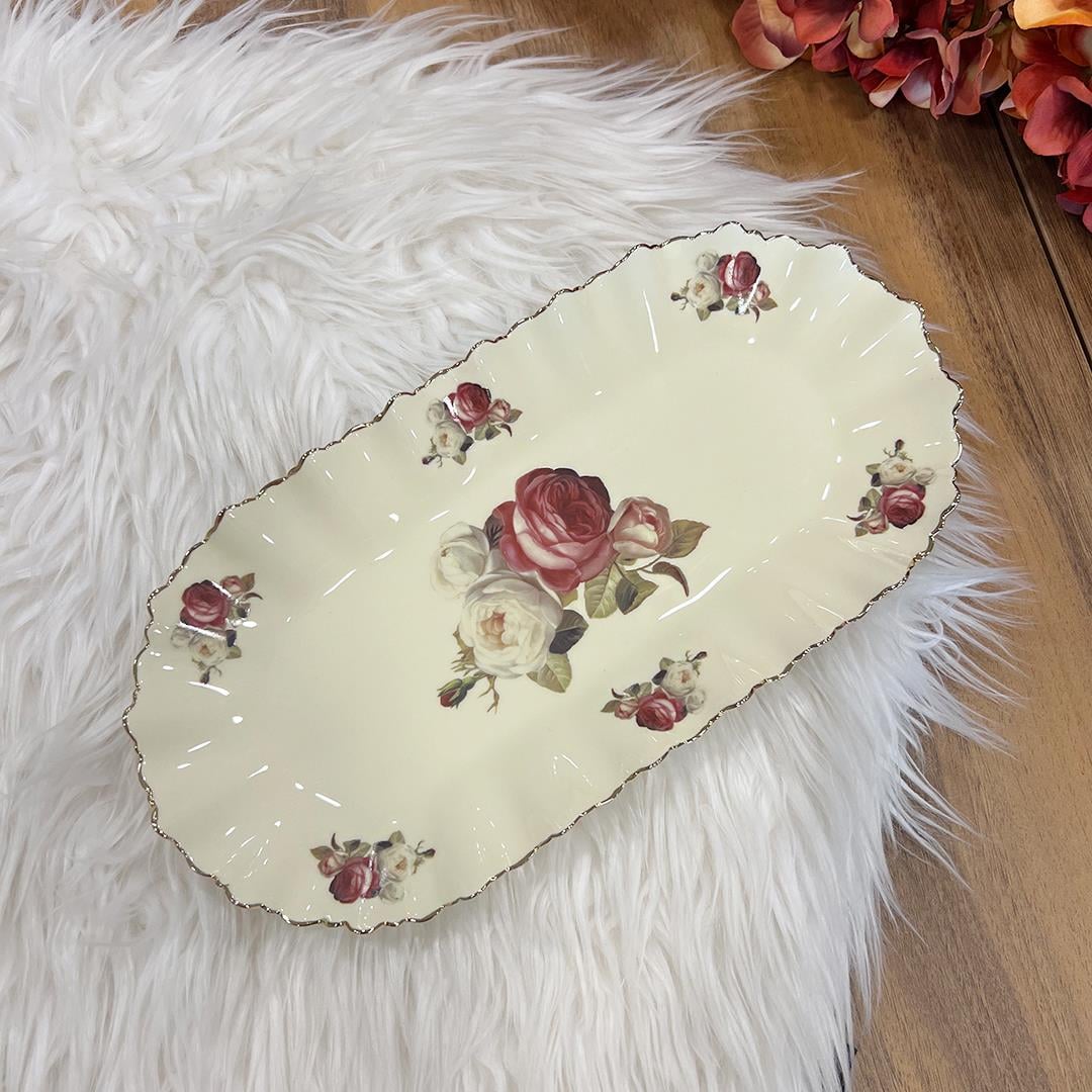 SunumlukRoyking Rose Oval Kayık Tabak 31 cm