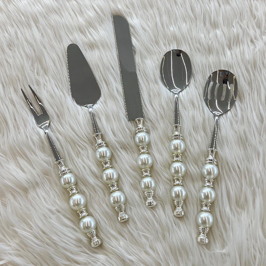 Tableware Serving SetRoyking Sedefli 5 Parça Servis Seti - Gümüş