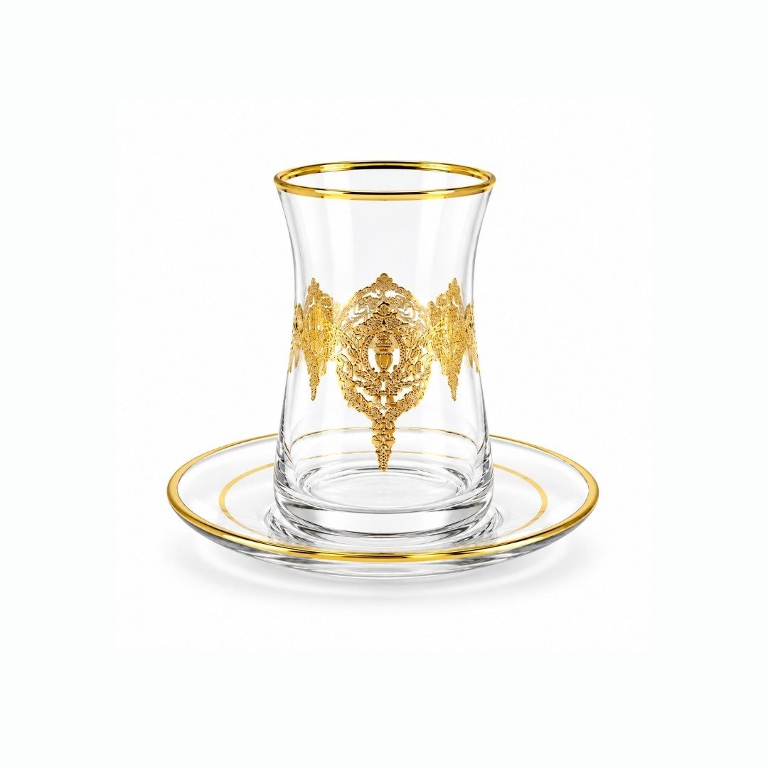 Çay BardaklarıŞah 6 Lı Çay Seti Gold