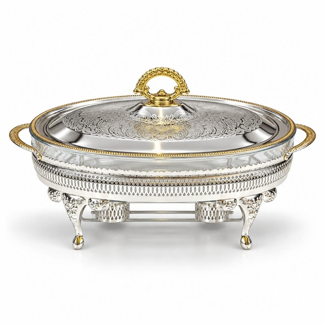 Servis & Sunum ÜrünleriWinterbach Calista Isıtıcılı Oval Büyük Sunumluk Silver Gold