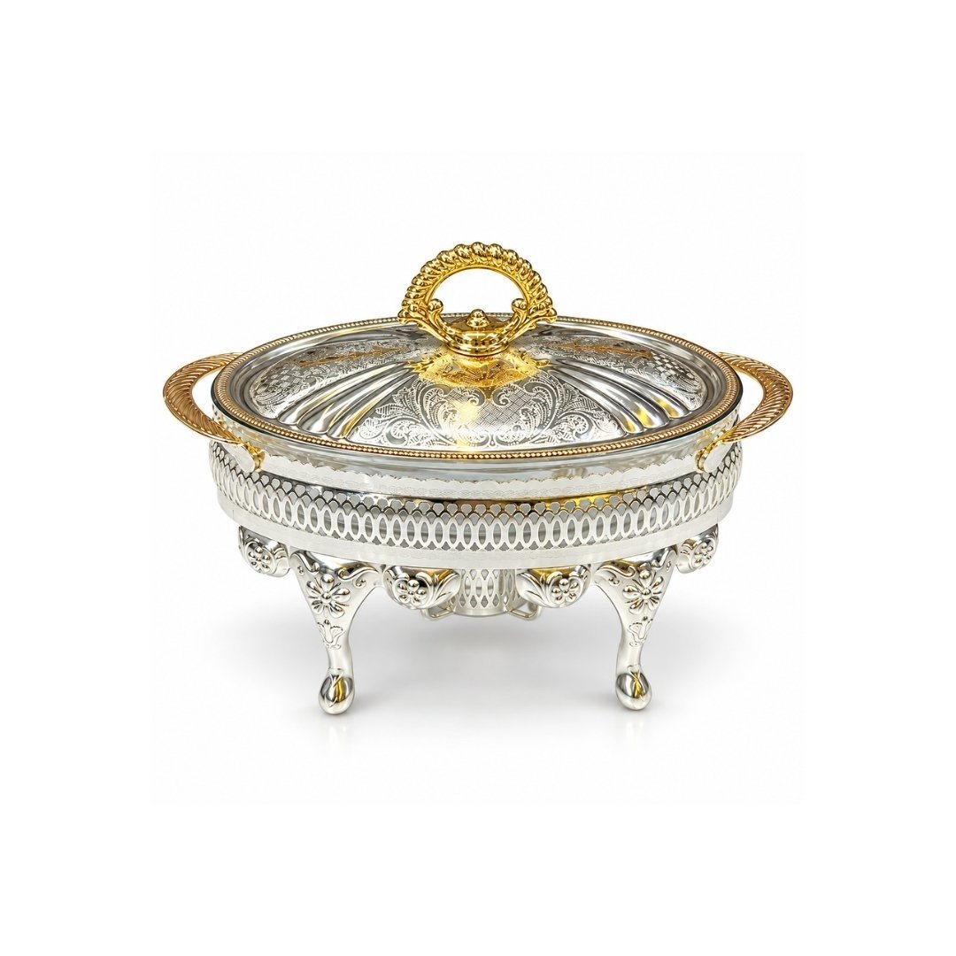 Servis & Sunum ÜrünleriWinterbach Calista Isıtıcılı Oval Küçük Sunumluk Silver Gold