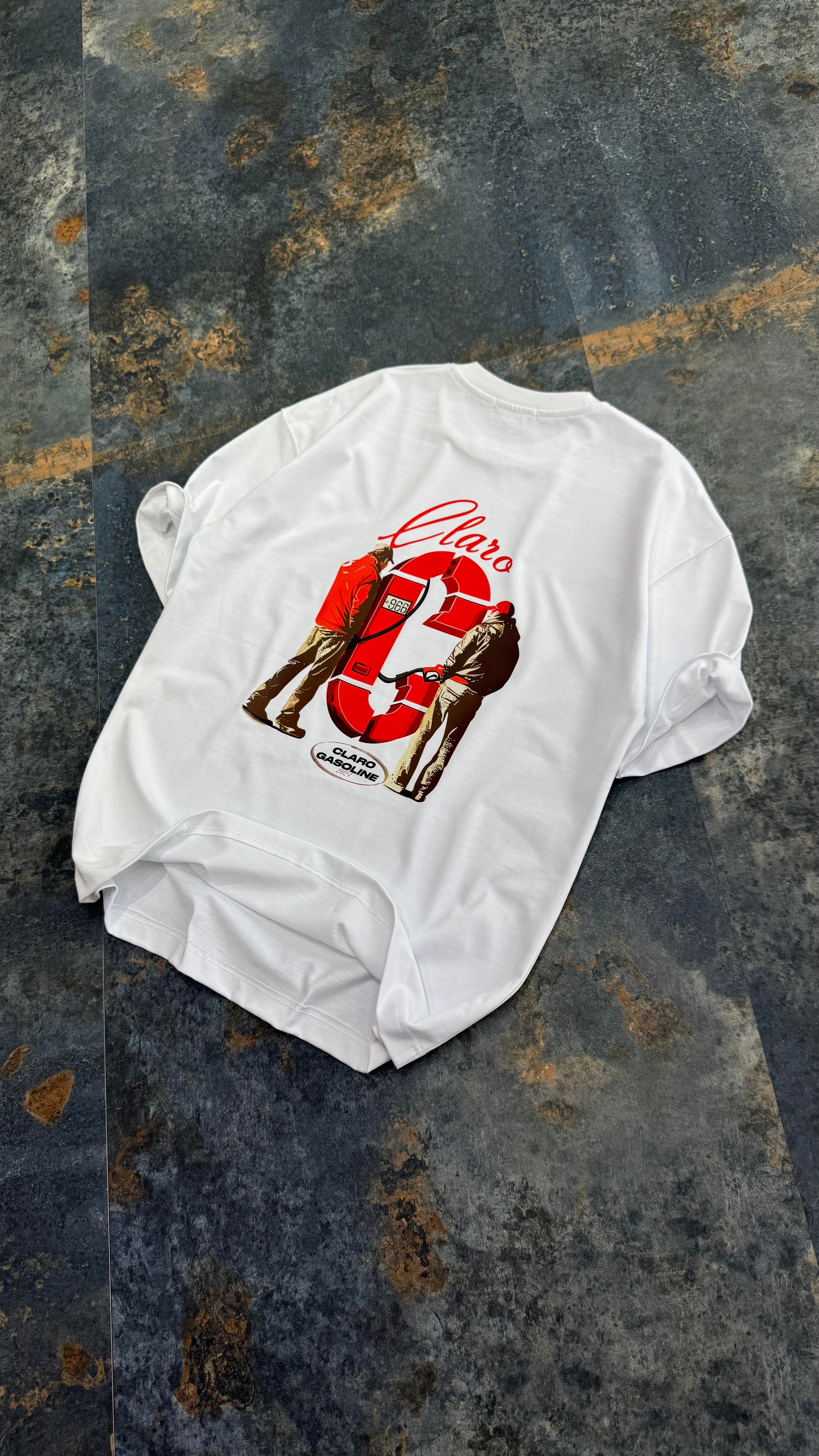 Claro Baskılı Siyah Oversize T-Shirt