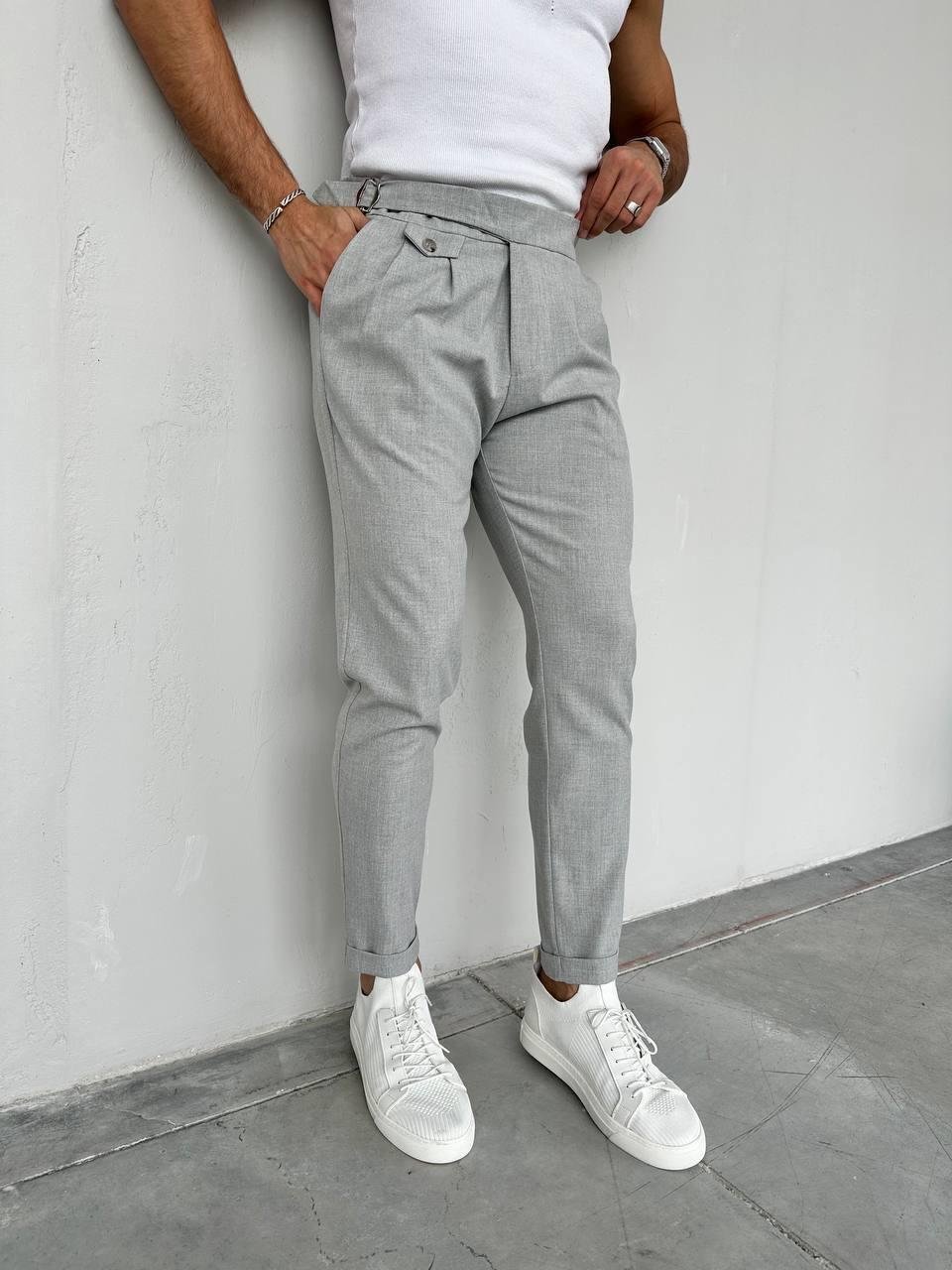 İtalyan Kesim Slim Pantolon Gri