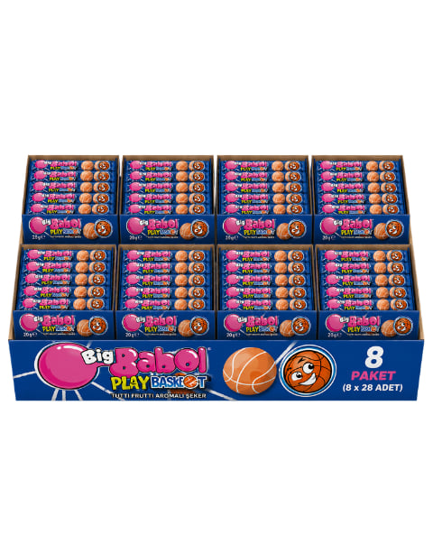 Big Babol Play Basket Kola Ve Limon Aromalı Balonlu Sakız ( 20 GR * 28 ) * 8 Adet