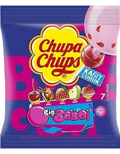Chupa Chups Sakız Dolgulu Elma Aromalı Lolipop Şekerleme 12 GR X 7 Adet