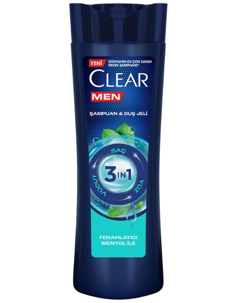 Clear Men 3 In 1 Ferahlatıcı Mentol İle Şampuan & Duş Jeli