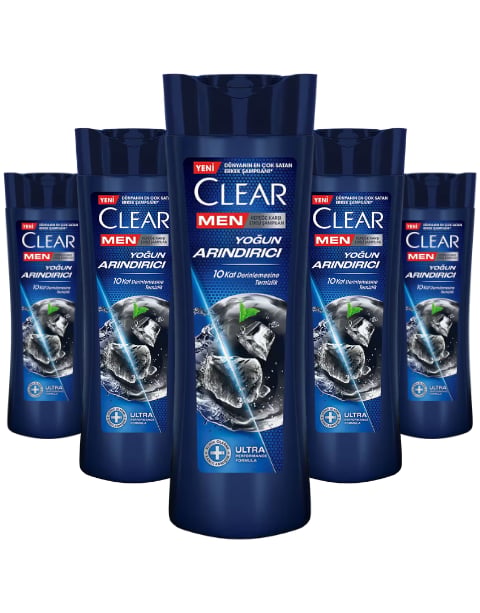 Clear Men Kepeğe Karşı Etkili Şampuan Yoğun Arındırıcı 350 ML *  5 Adet