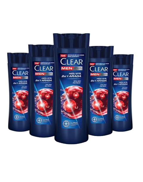 Clear Men Kepeğe Karşı Etkili Şampuan Hızlı Stil 2si 1 Arada 350 ML * 5 Adet