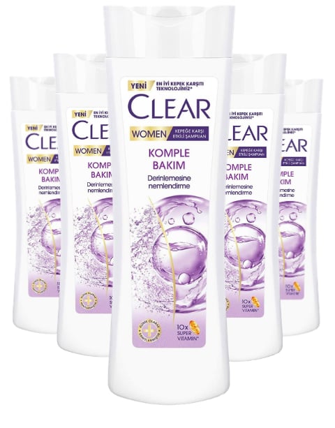 Clear Women Kepeğe Karşı Etkili Şampuan Komple Bakım 350 ML X 5 Adet
