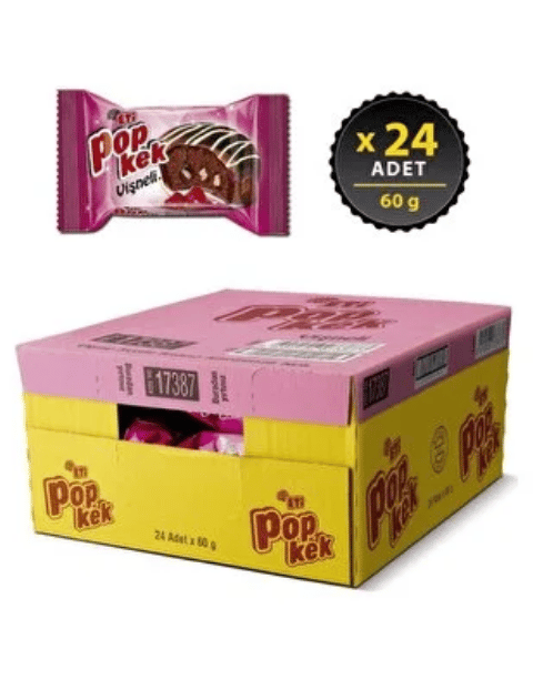 Eti Popkek Vişne Soslu Kakao Kaplamalı Kek 60 GR * 24 Adet